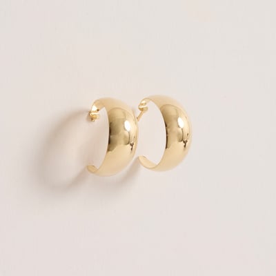 Argola larga fio achatado 21mm tarraxa