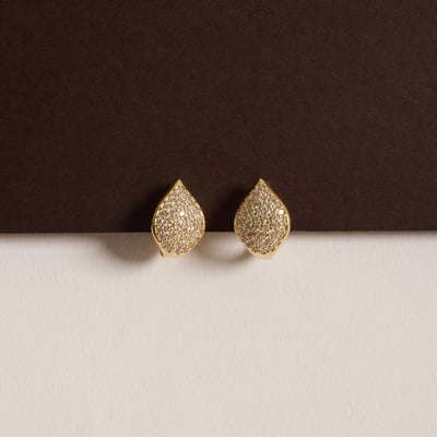 Argola click gota cravejada 13mm