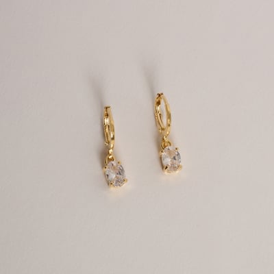 Argola 11mm pingente zircônia oval