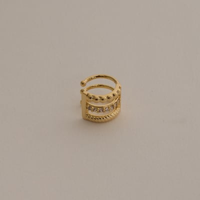 Piercing fake argola fios torcido, cravejado e bolinhas