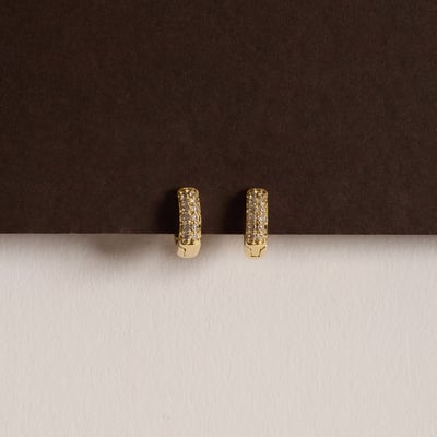 Argola click duplo cravejado 10mm