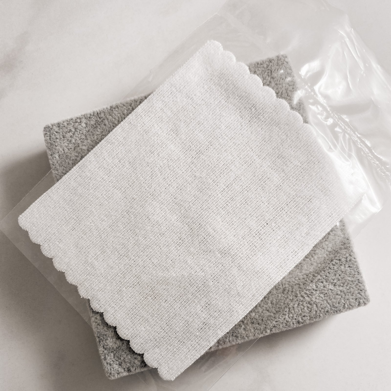 Flanela limpa pratas branca 10x8cm