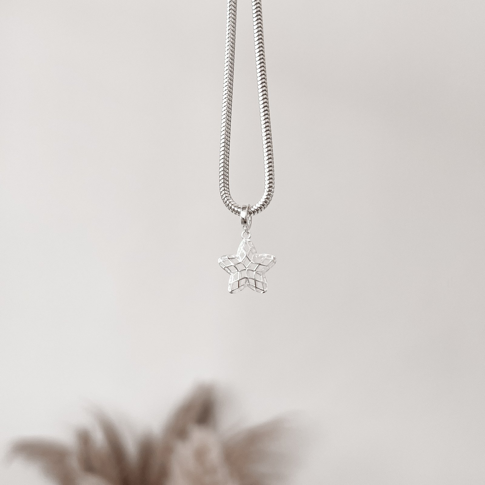 Berloque pingente estrela 3D 12mm