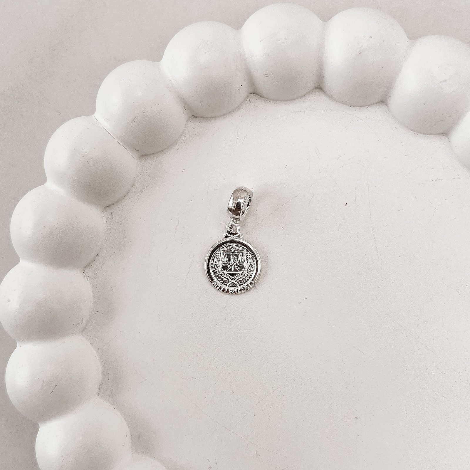 Berloque pingente medalha Nutrição 14mm