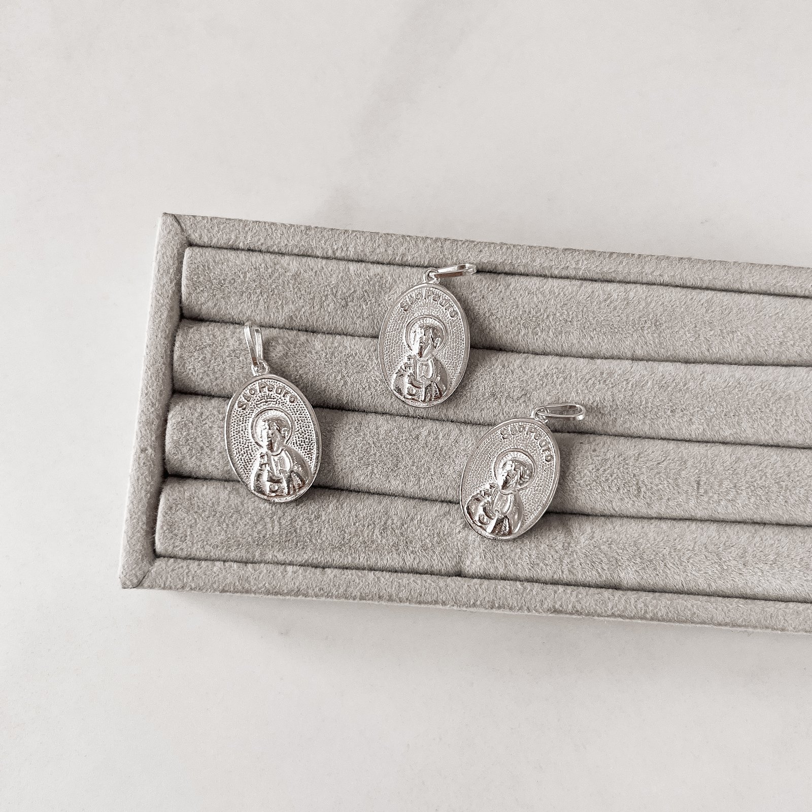 Pingente medalha São Pedro 20mm