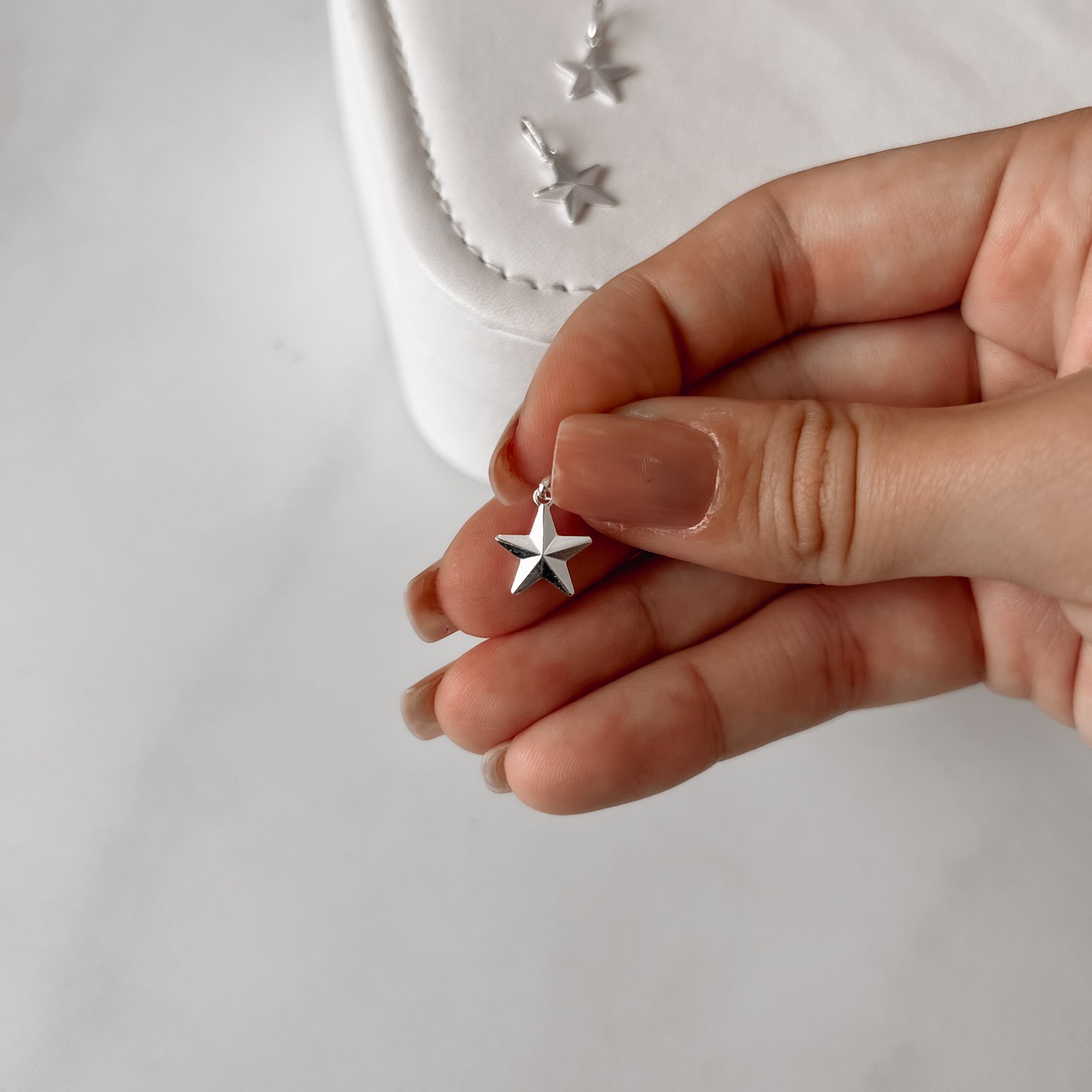 Pingente estrela vinco 12mm