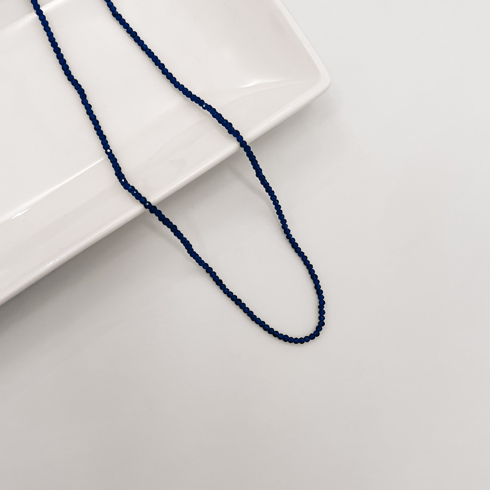 Choker cristal azul bic 2mm com alongadora