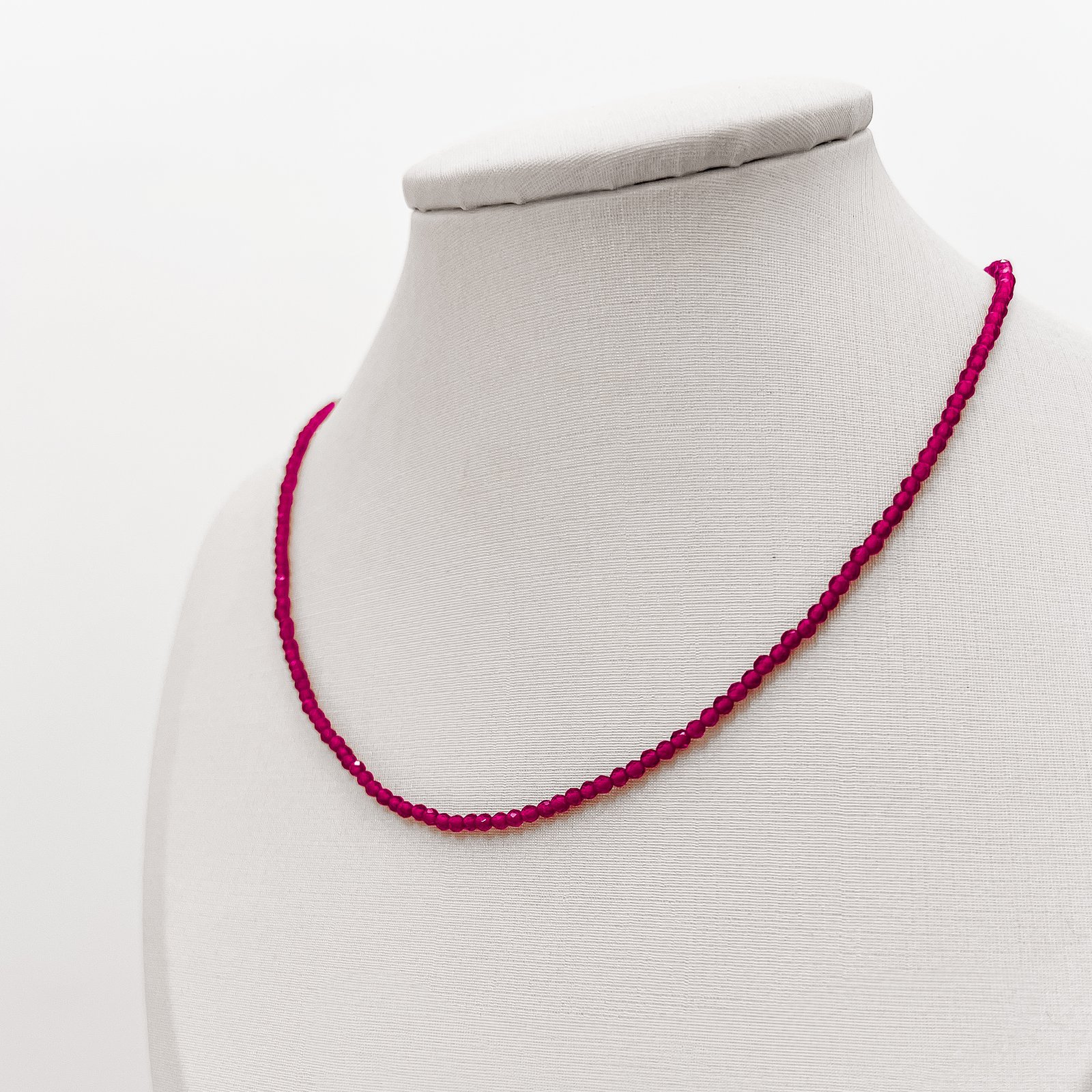 Choker cristal magenta 2mm com alongadora