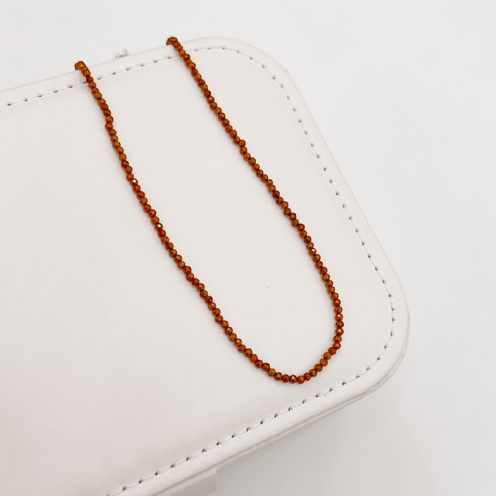 Choker zircônia redonda facetada laranja 2mm