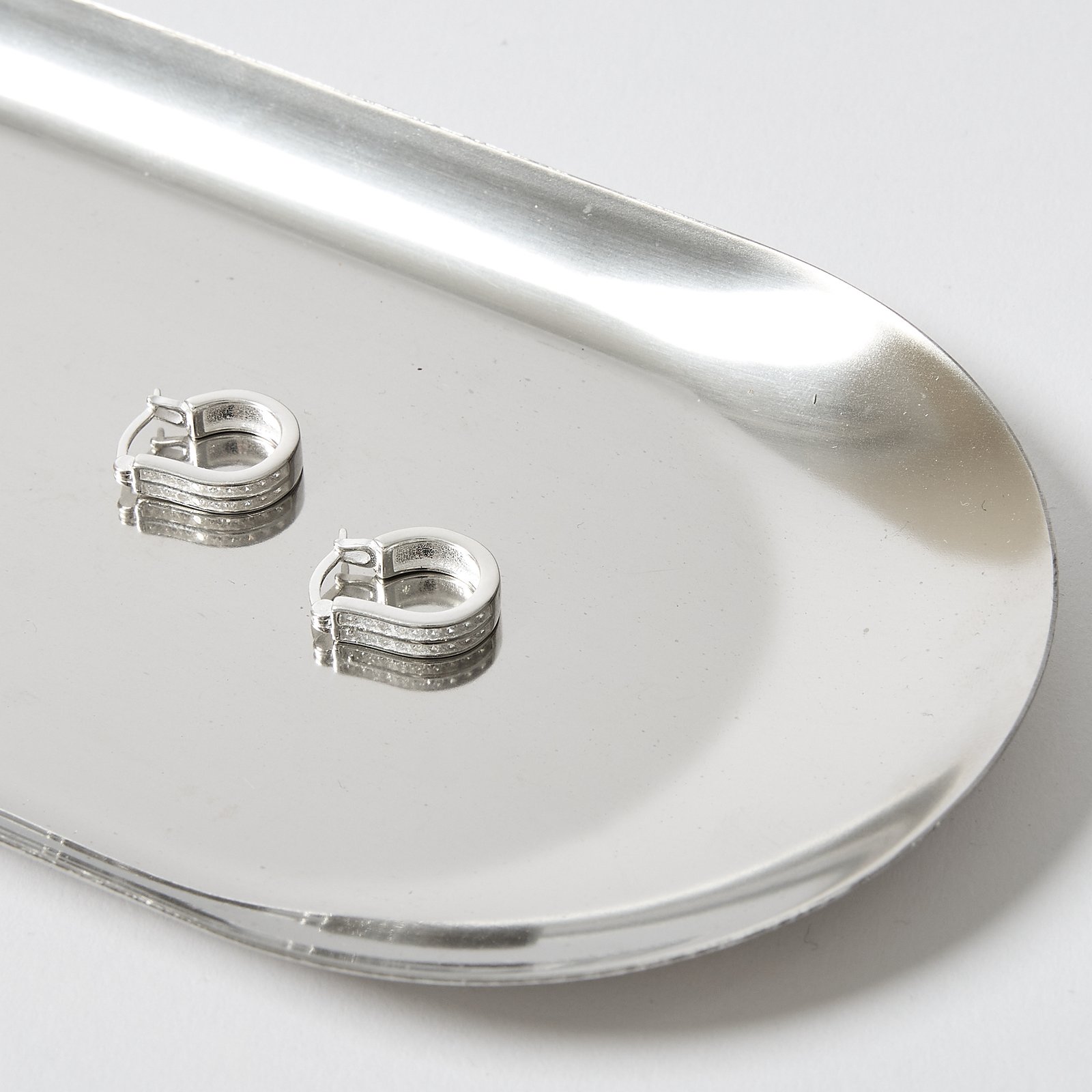 Argola 2 fios cravejados 16mm trava