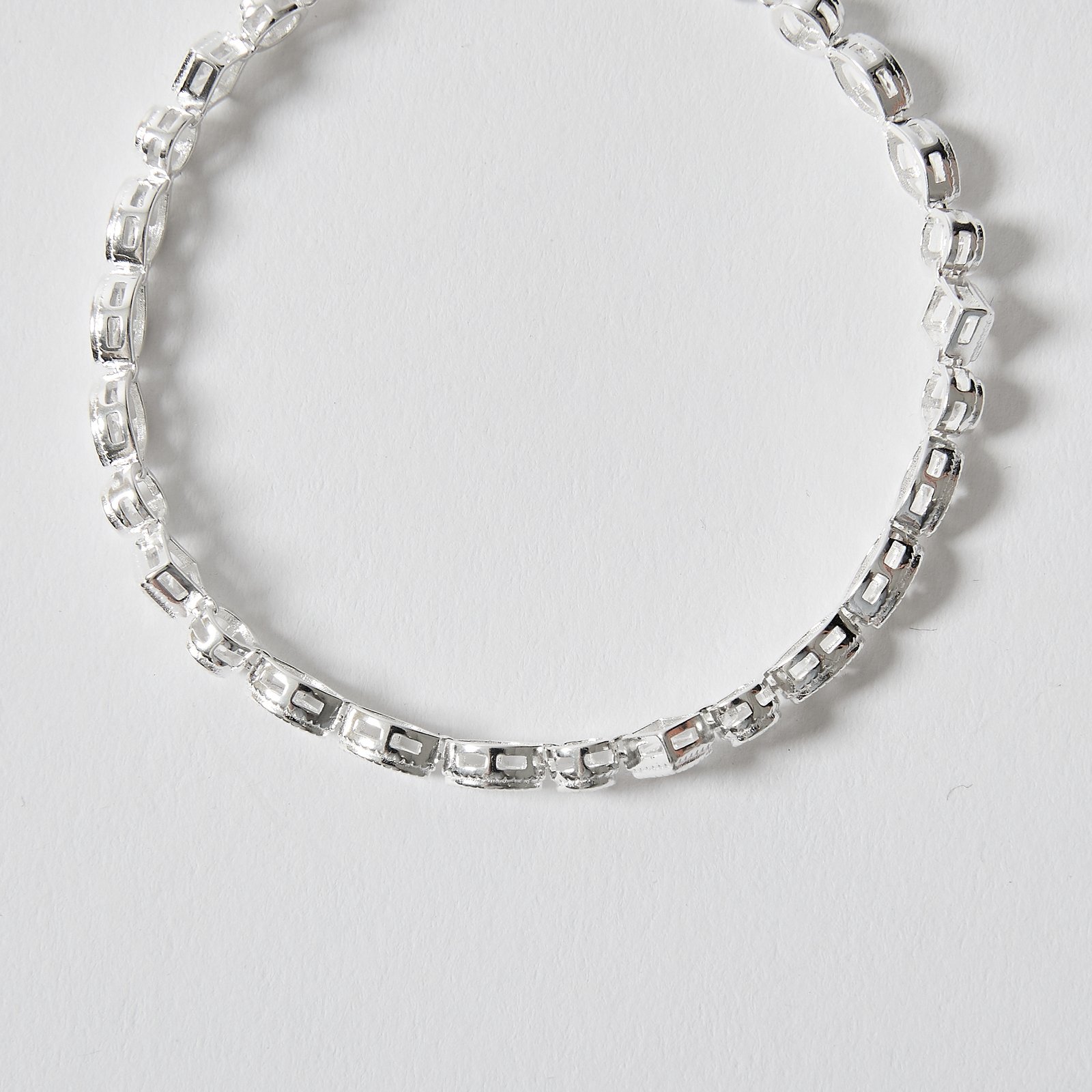 Pulseira entremeios zircônias redonda, losango e navete 6mm 16+5cm