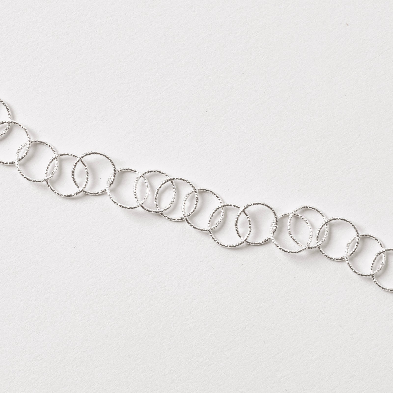 Pulseira corrente elo redondo facetado 10.6 19cm