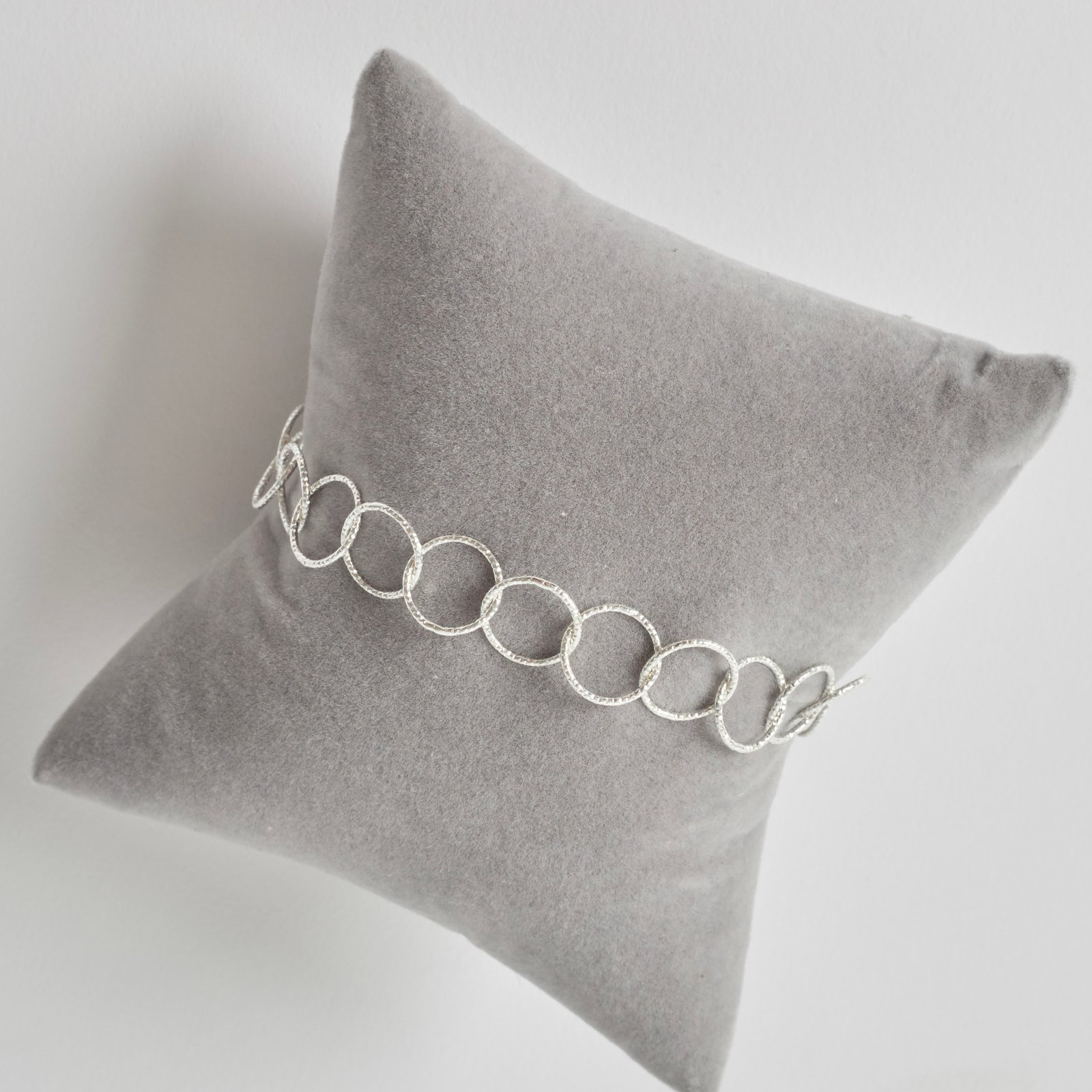 Pulseira corrente elo redondo facetado 10.6 19cm