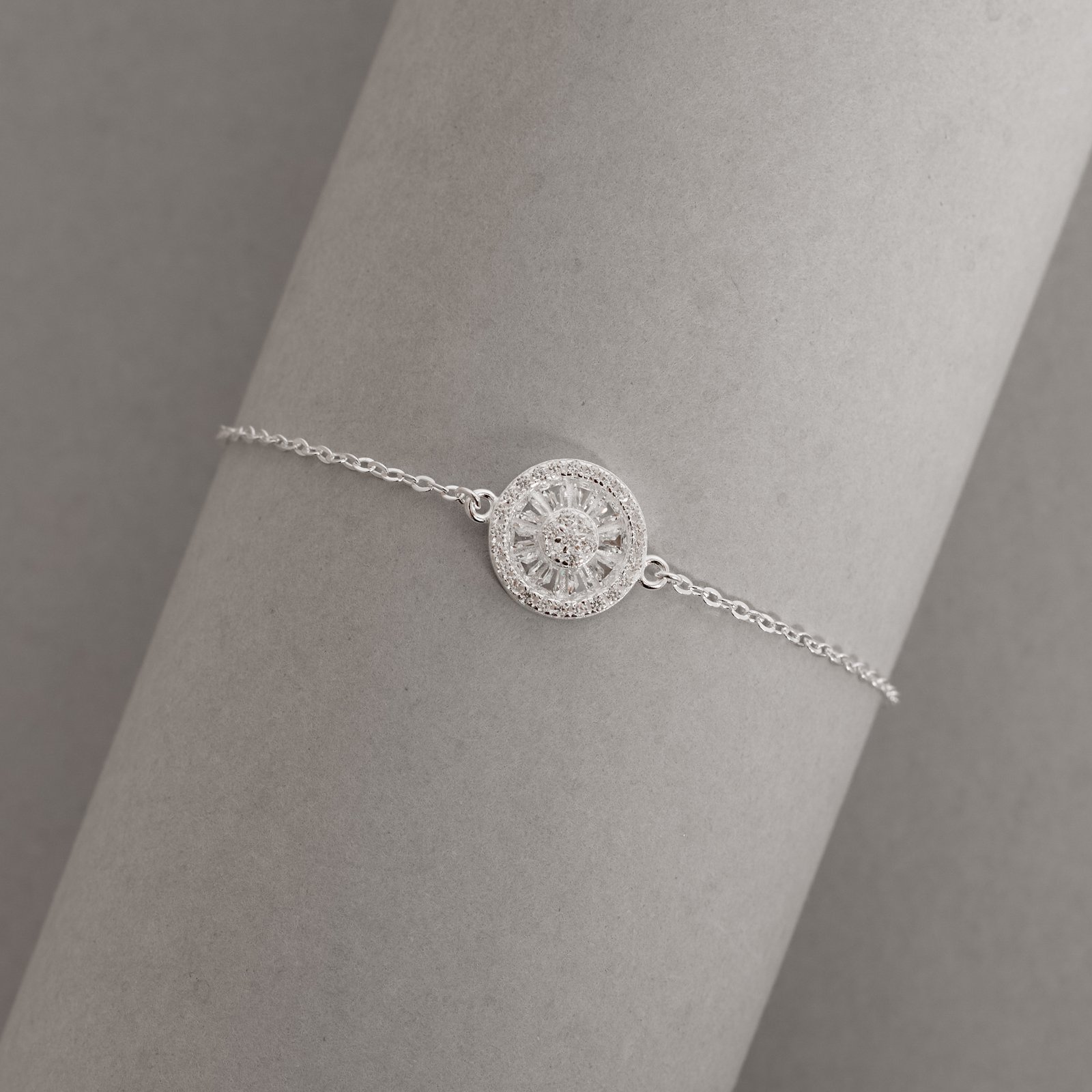 Pulseira entremeio botão cravejado 10mm corrente cadeado 16+4cm