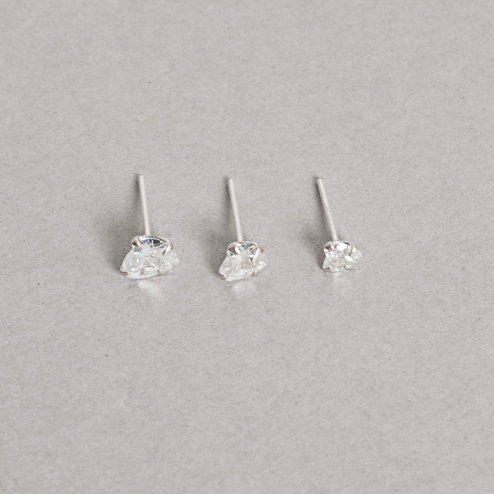 Trio zircônias coração 4, 5 e 6mm