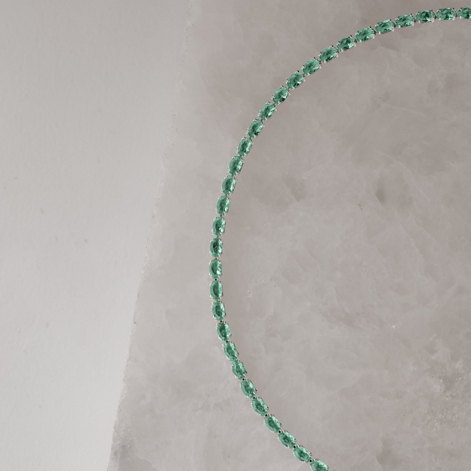 Pulseira Riviera zircônias ovais turmalina 2.1 16+4cm