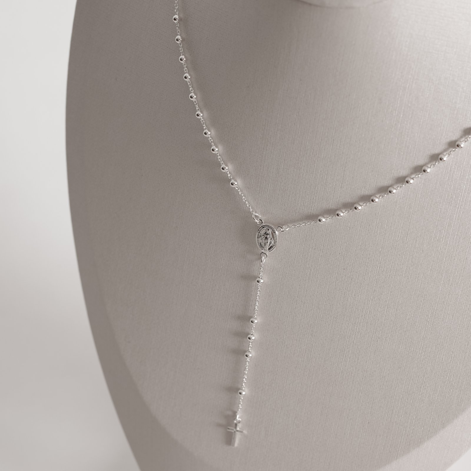 Terço cadeado bolas 3mm 45cm com fecho