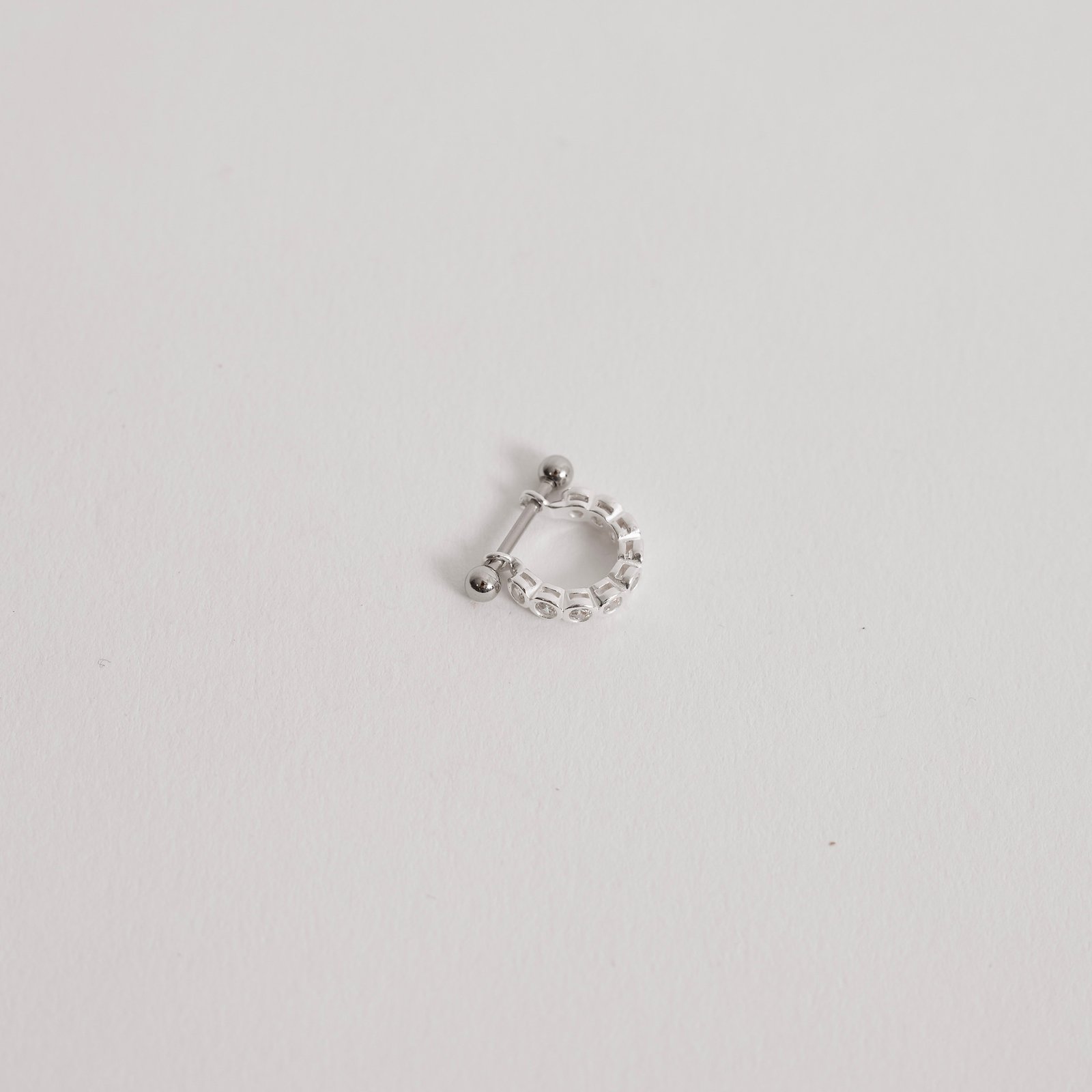 Piercing conch bolinhas com zircônias 12mm haste