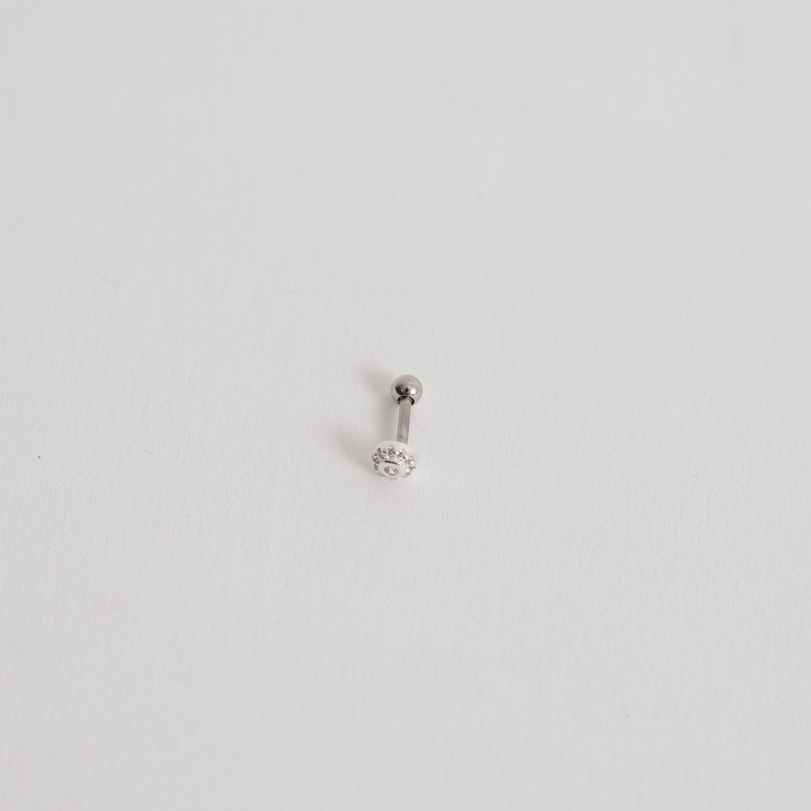 Piercing haste botão cravejado 4mm