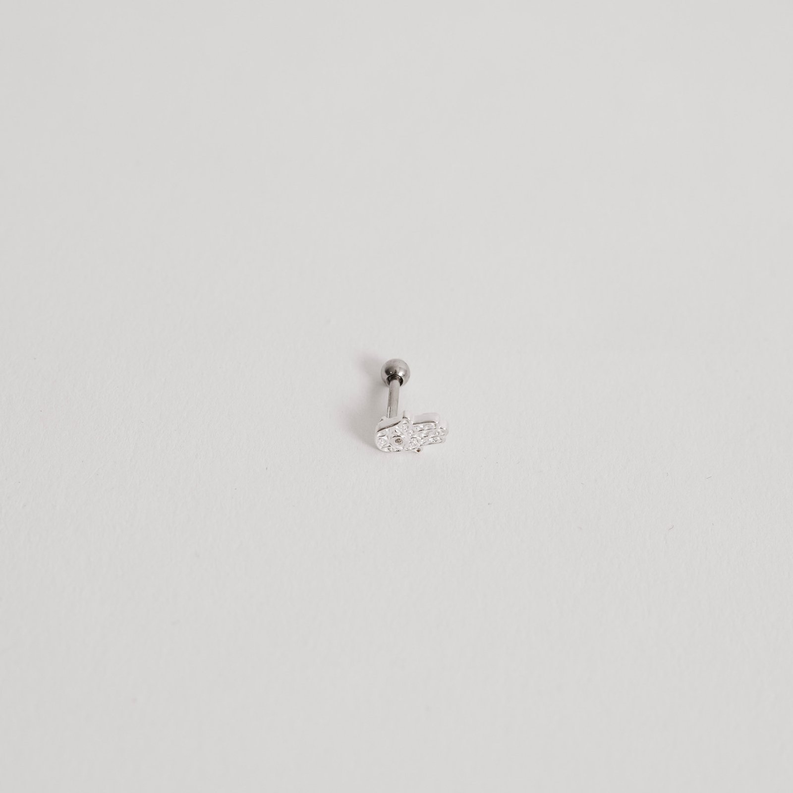 Piercing haste mão desenhada com zircônia 7mm
