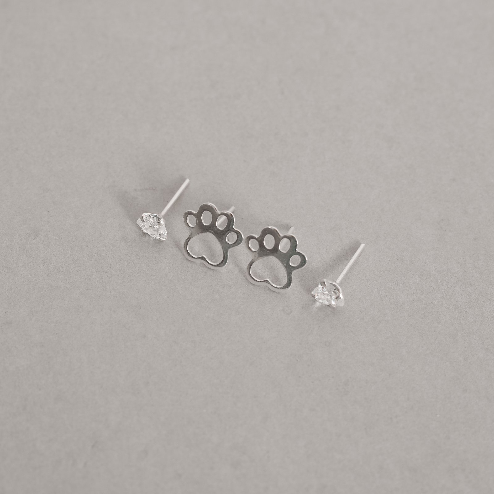 Dupla zircônia coração 5mm e pata 10mm
