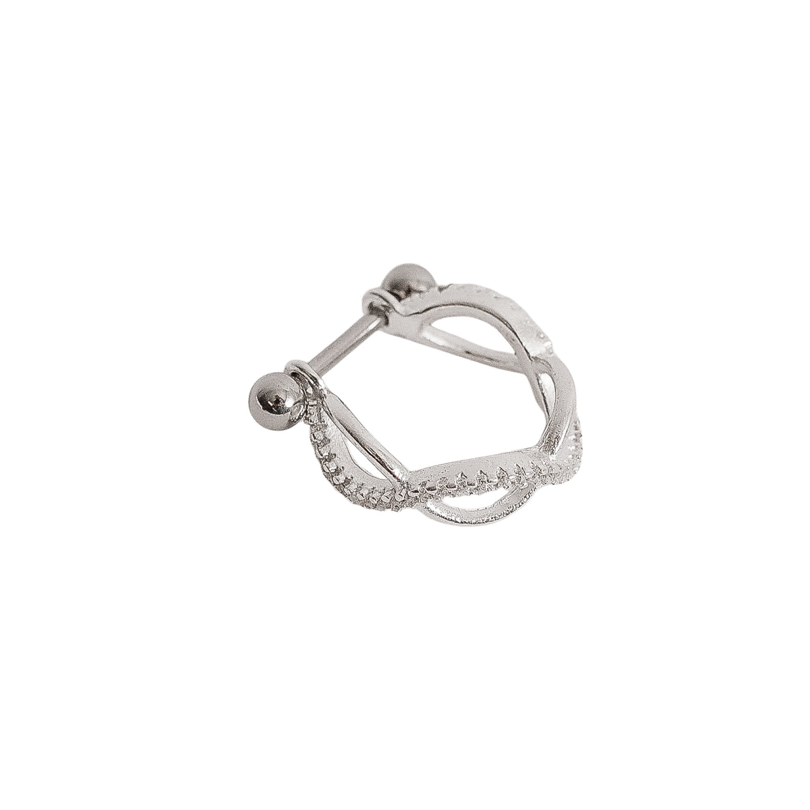 Piercing conch infinito cravejado 13mm haste