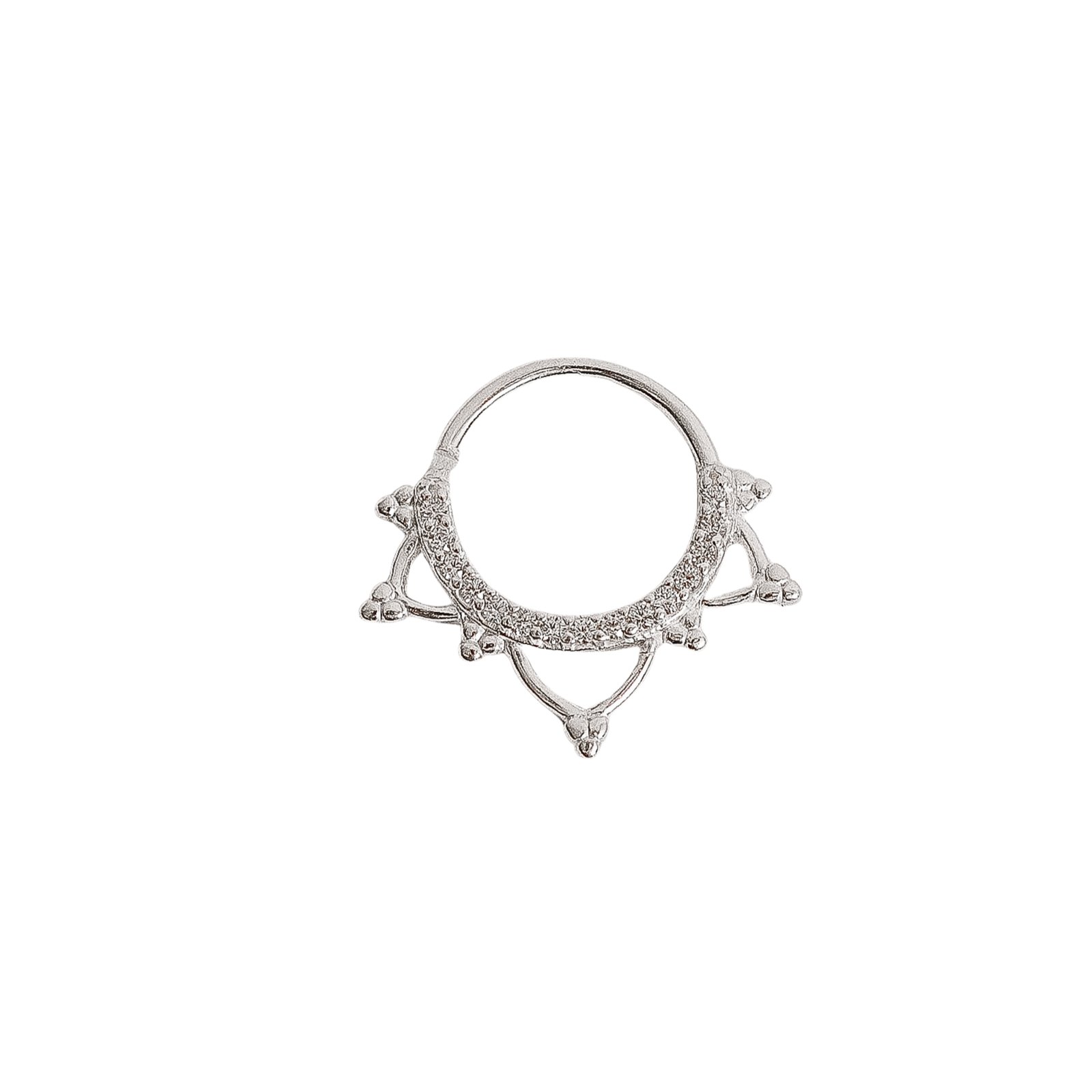 Piercing argola cravejada 10mm detalhe franja