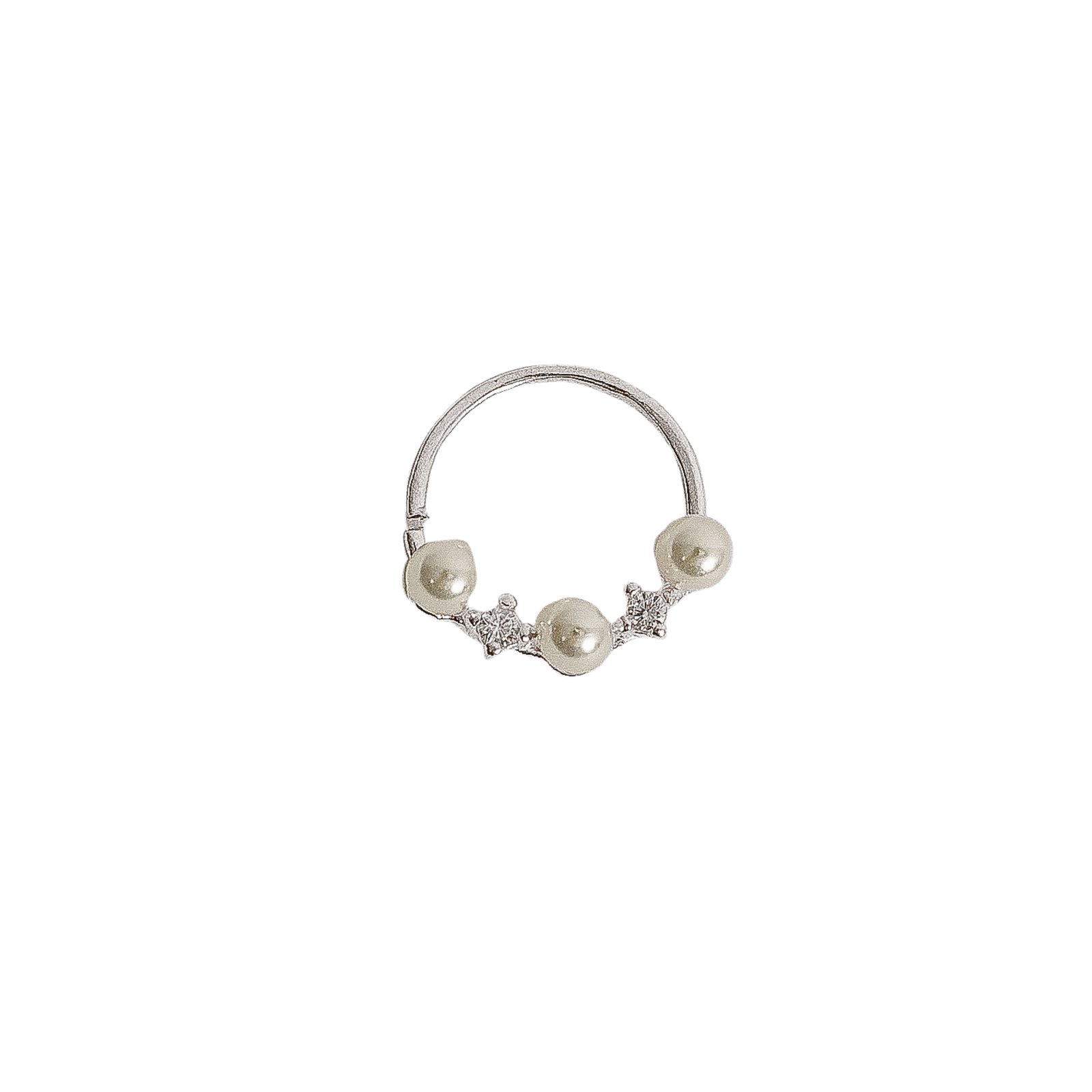 Piercing argola 10mm pérolas e zircônias