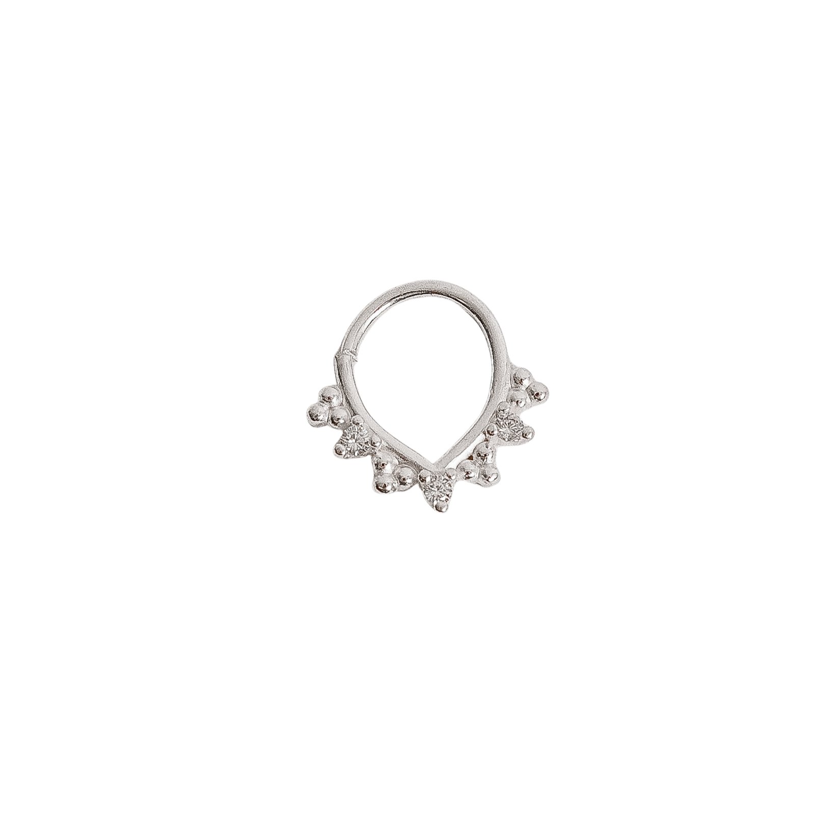Piercing argola gota rendada com zircônias 9mm