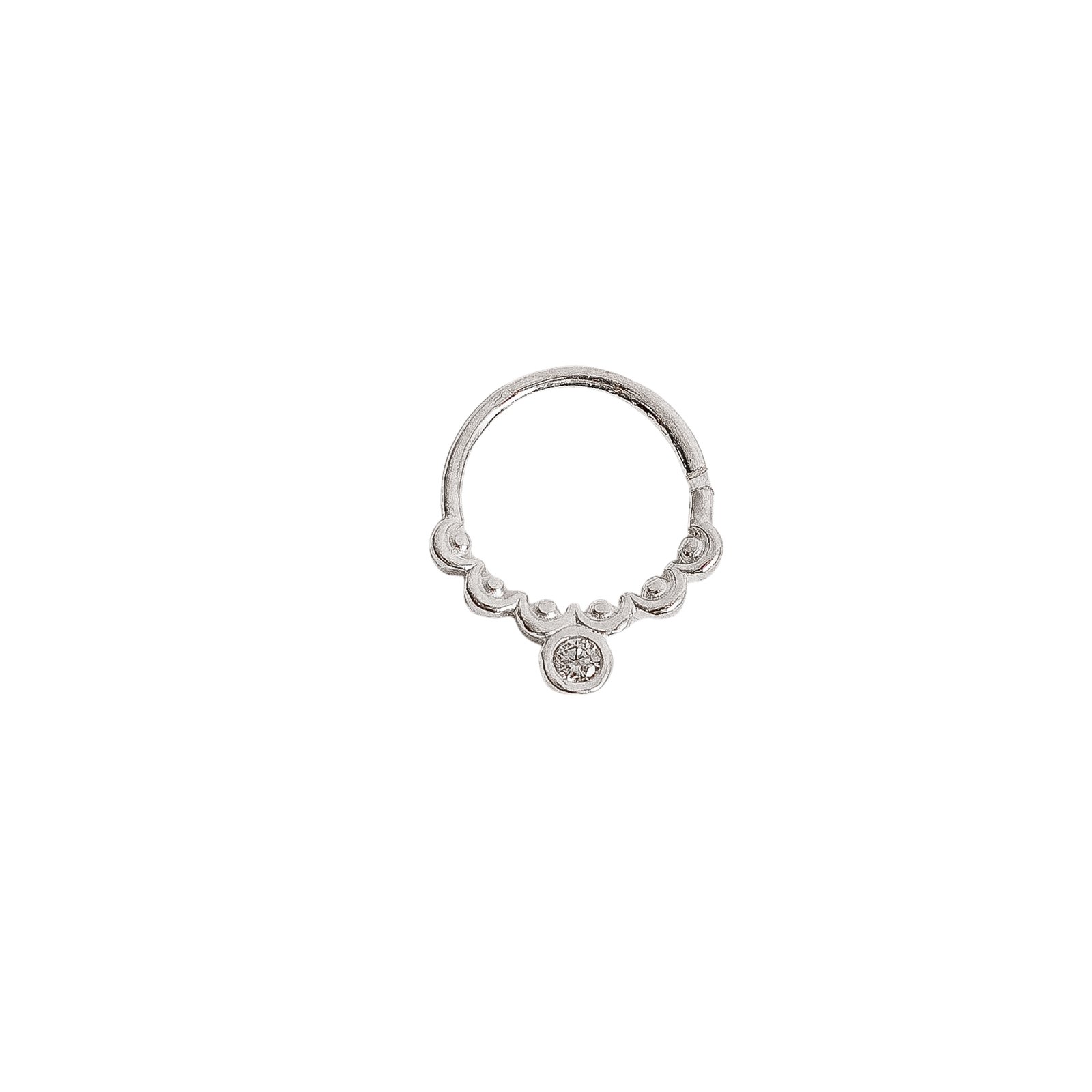 Piercing argola rendada detalhe zircônia 11mm