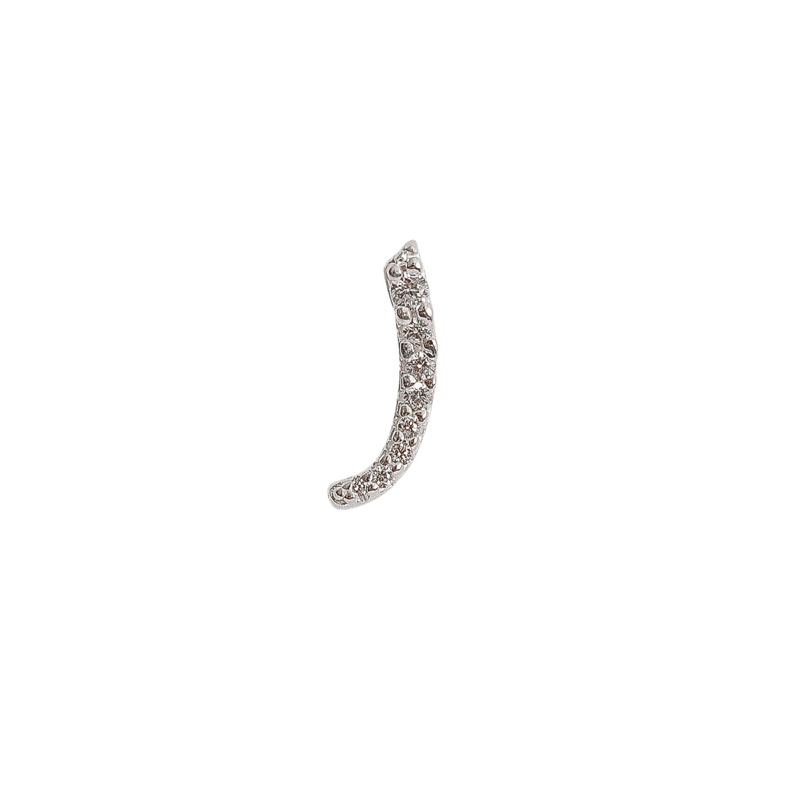 Piercing haste vírgula cravejada 14mm orelha esquerda