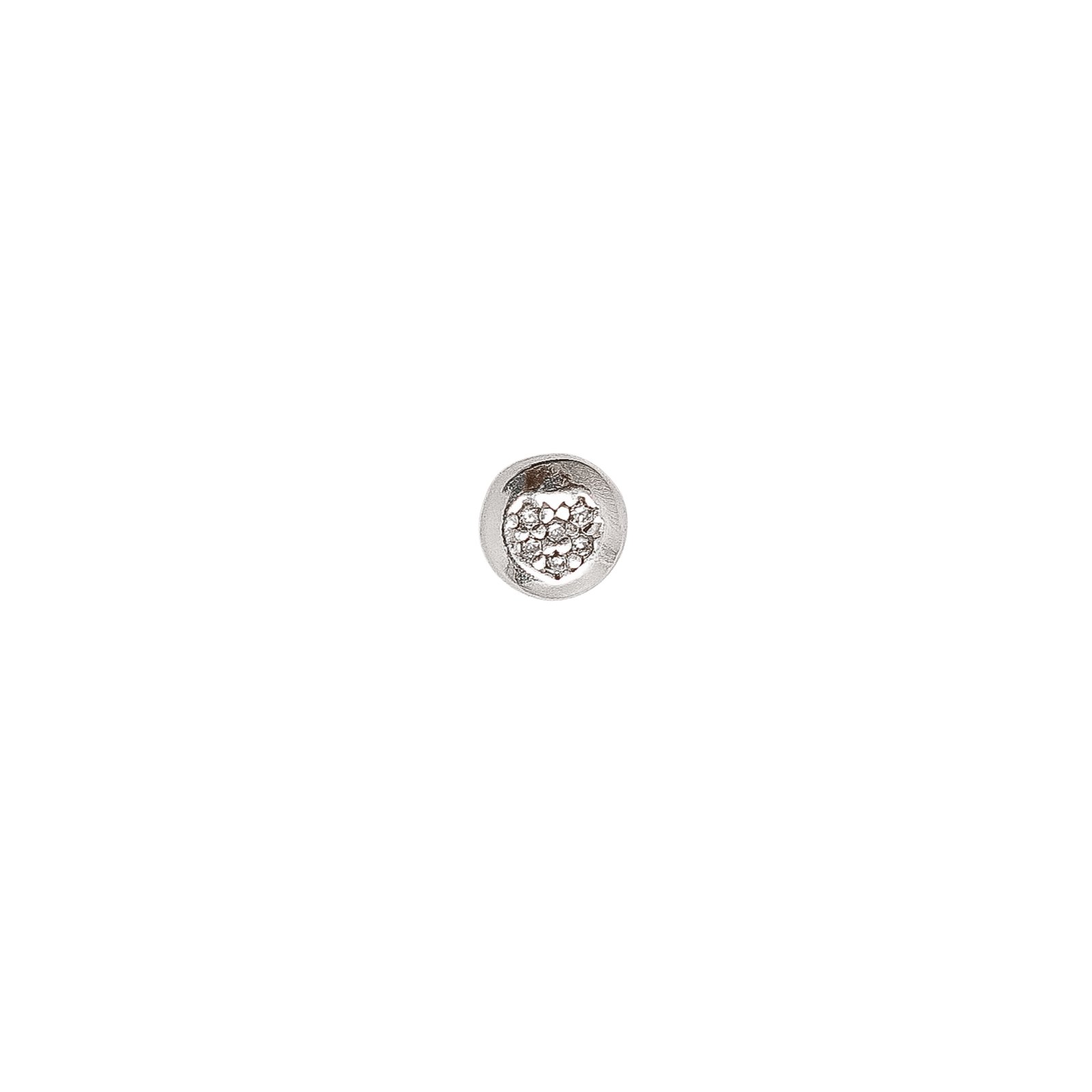 Piercing haste círculo com coração cravejado 5mm