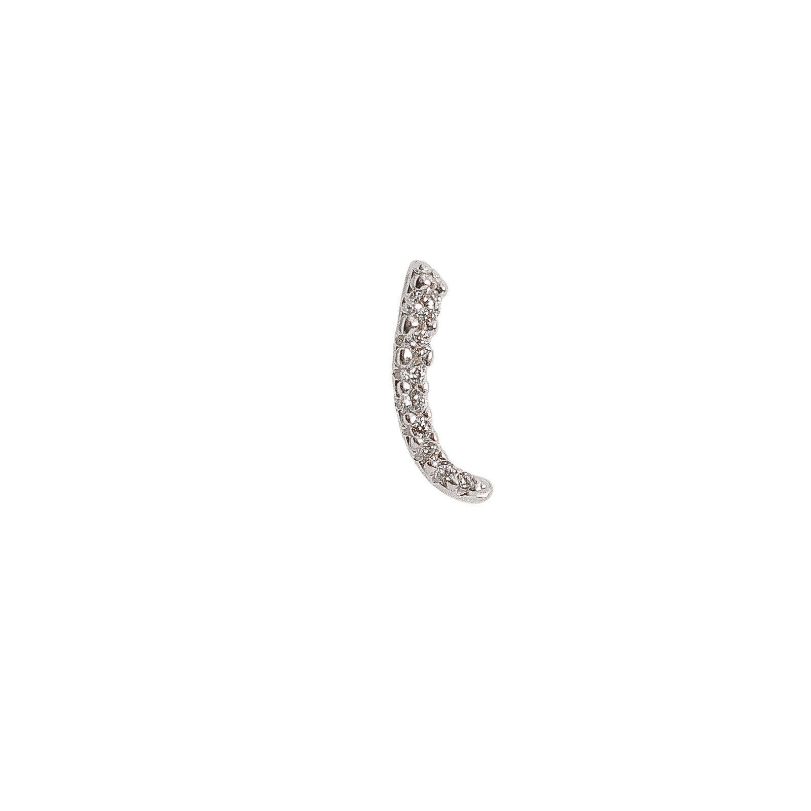 Piercing haste vírgula cravejada 14mm orelha direita