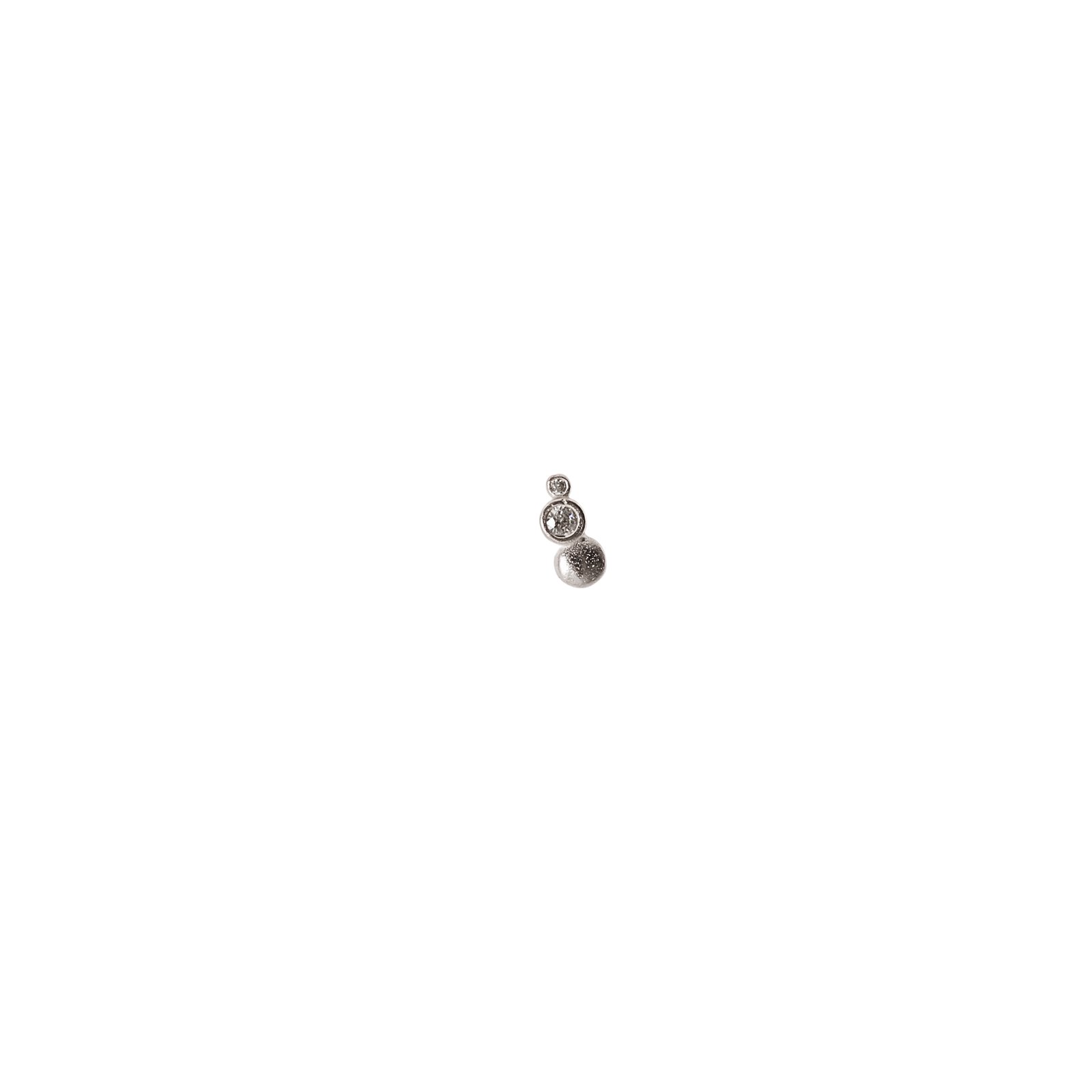 Piercing haste círculos com zircônias 7mm orelha direita