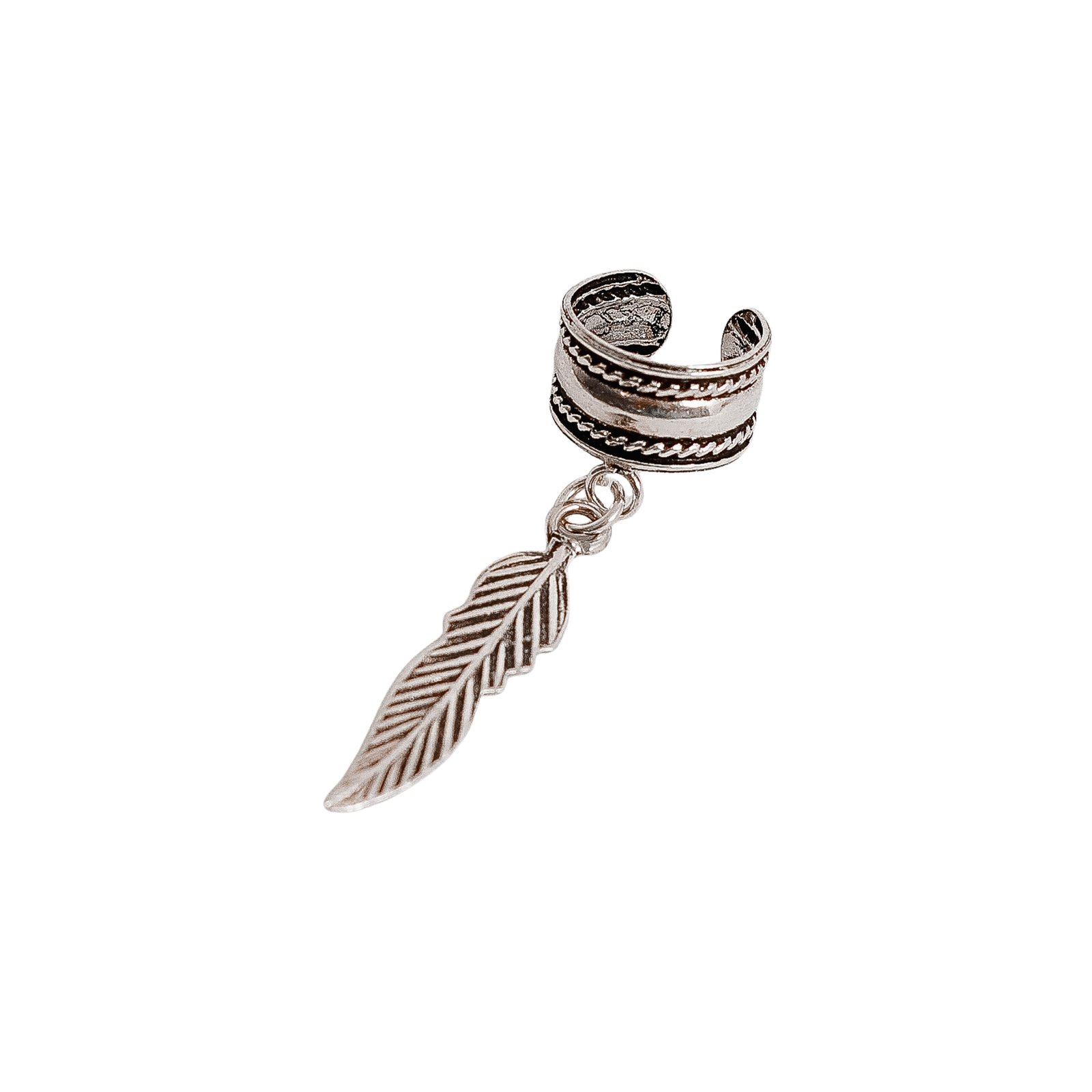 Piercing fake pingente pena envelhecido