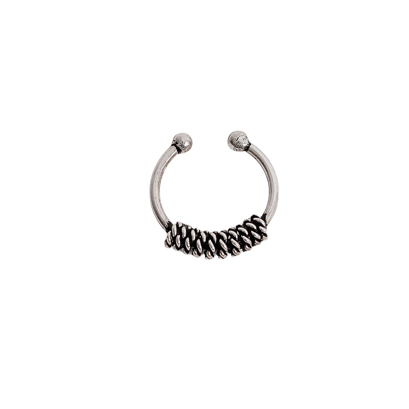 Piercing fake argola com detalhe envelhecido