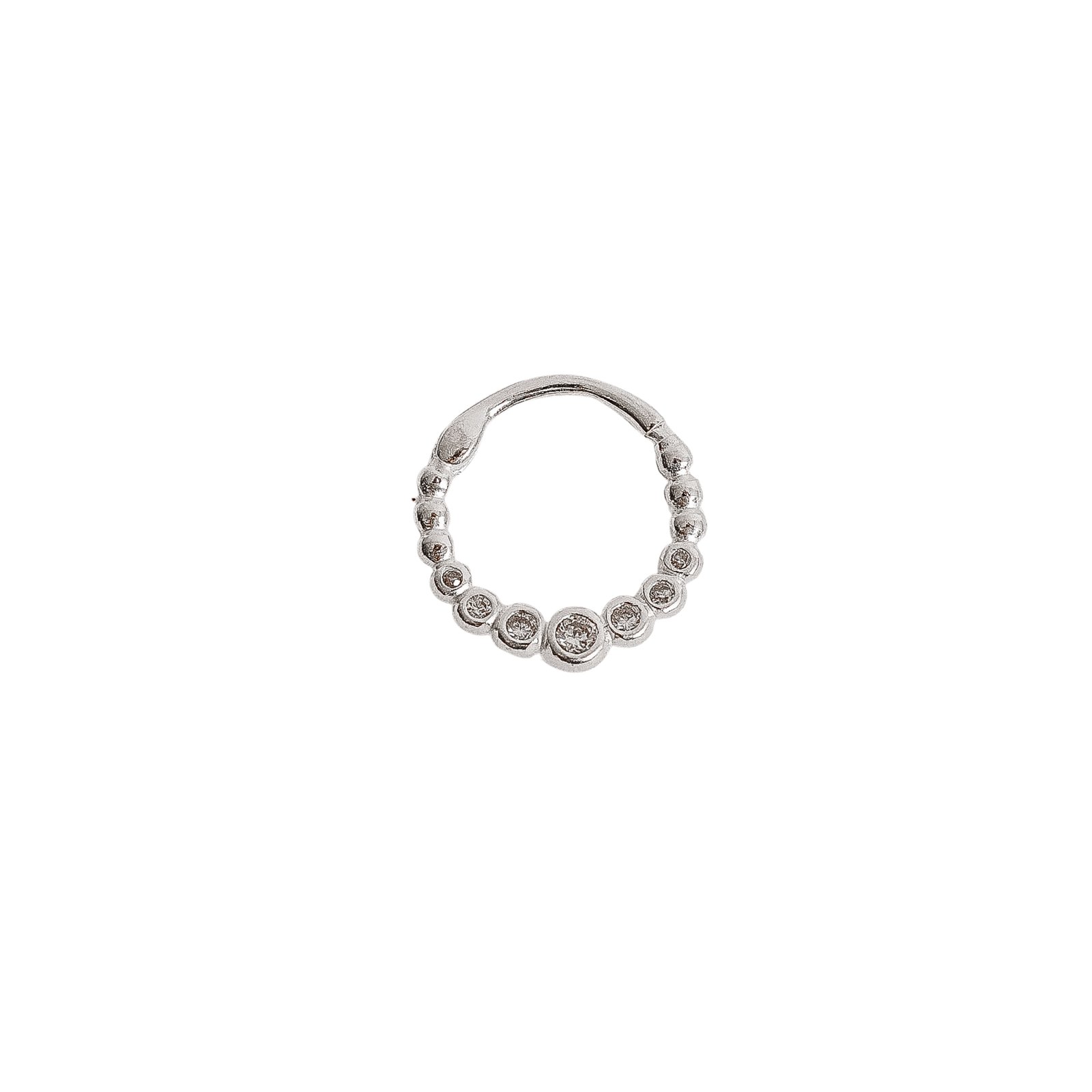 Piercing argola 12mm trava cravejada orelha direita