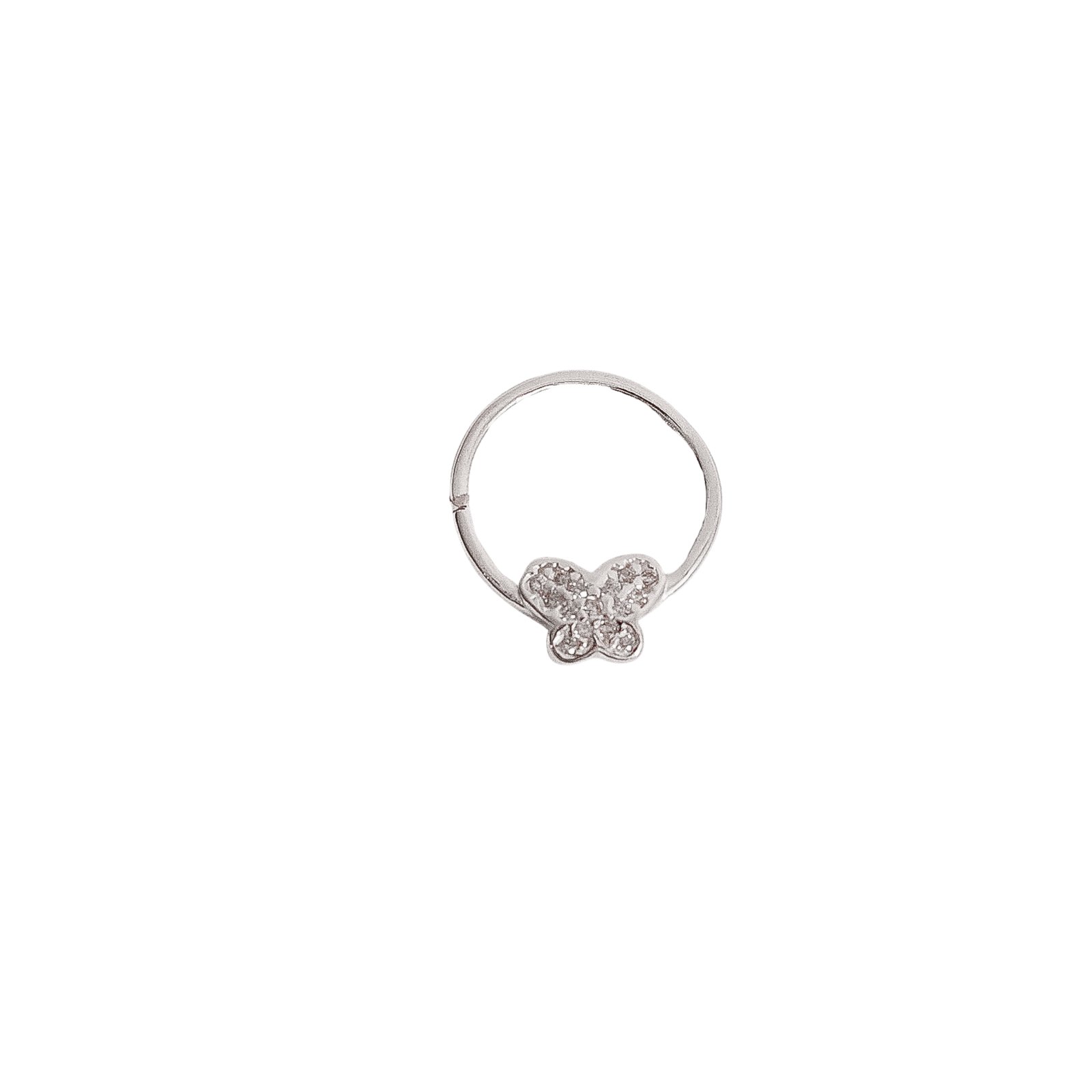 Piercing argola borboleta com zircônias 11mm