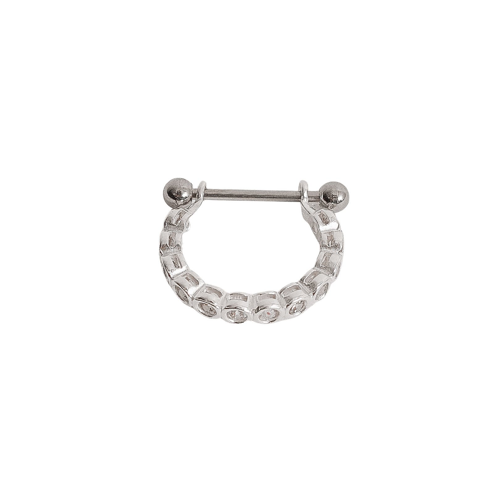 Piercing conch círculos com zircônias 16mm haste