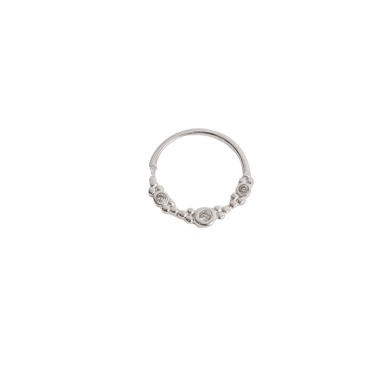 Piercing argola 11mm 3 círculos com zircônias
