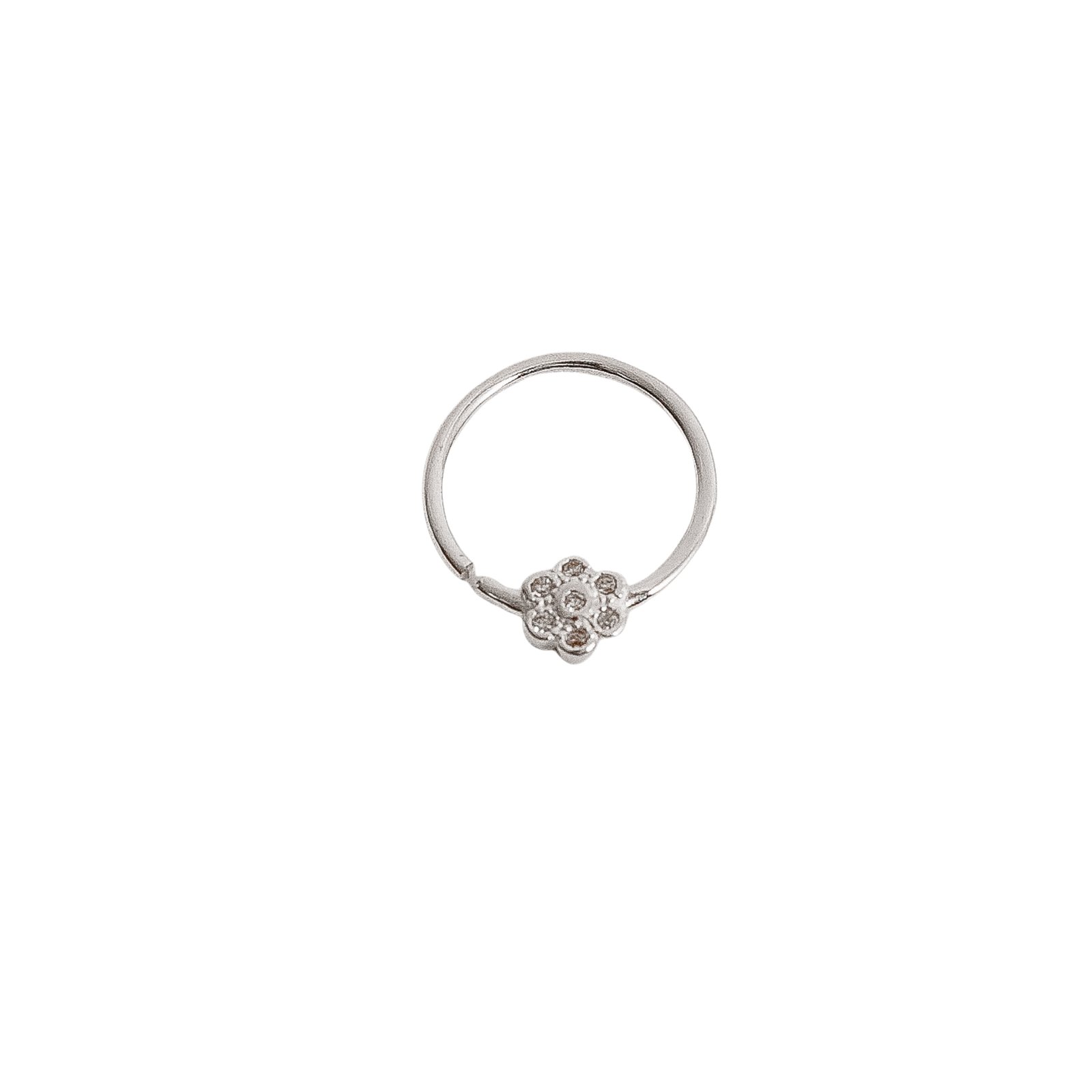 Piercing argola com flor cravejada 11mm
