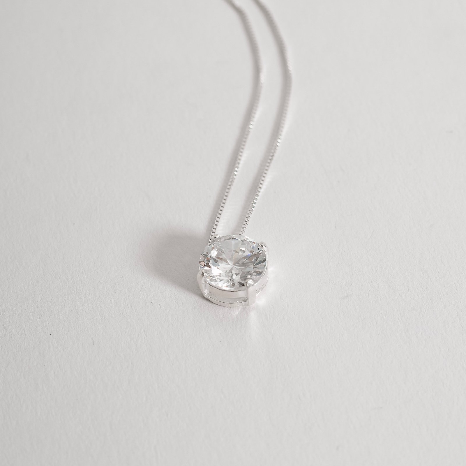 Colar zircônia cristal 10mm 45cm
