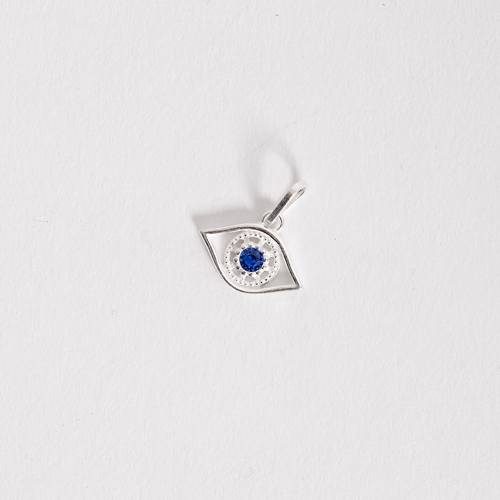 Pingente olho com zircônia azul 15mm