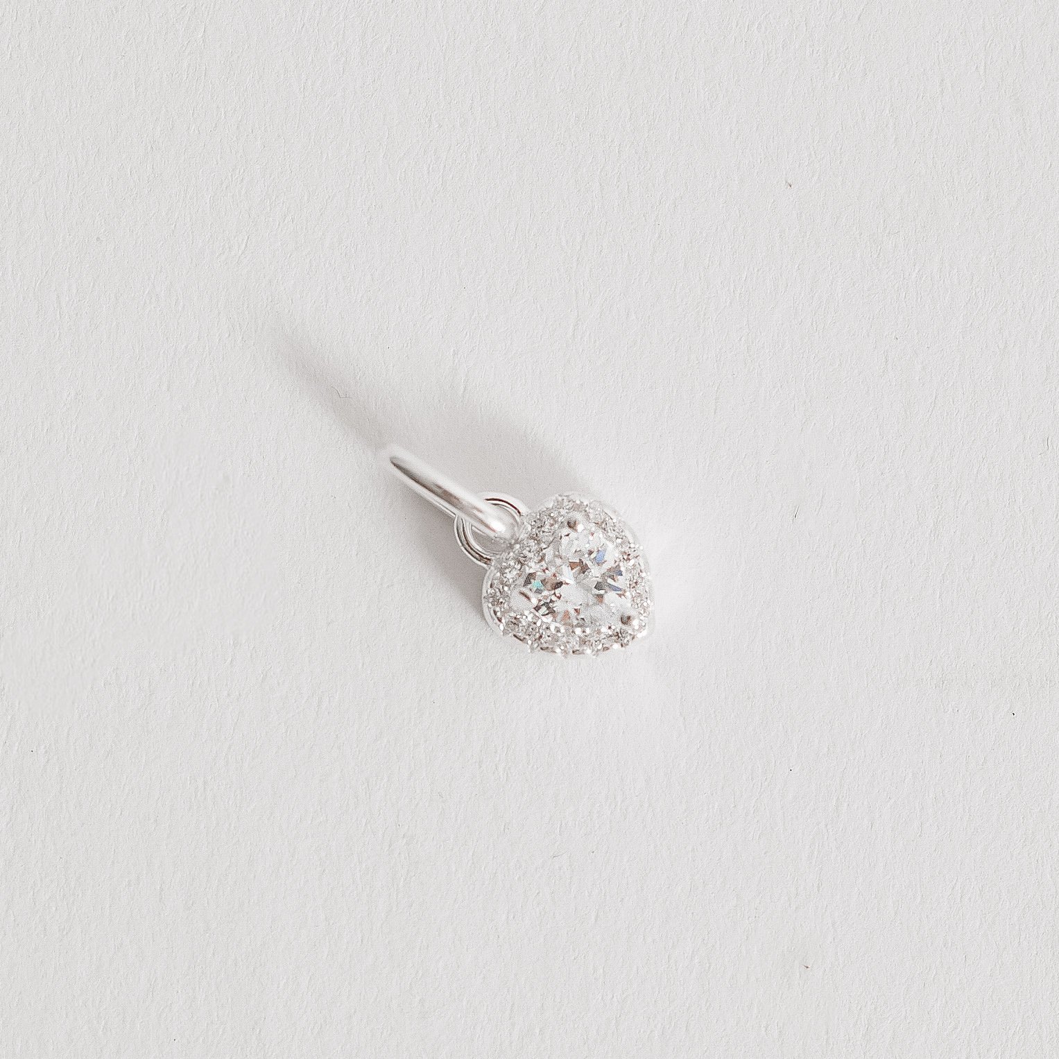 Pingente zircônia coração com cravejado cristal 7mm
