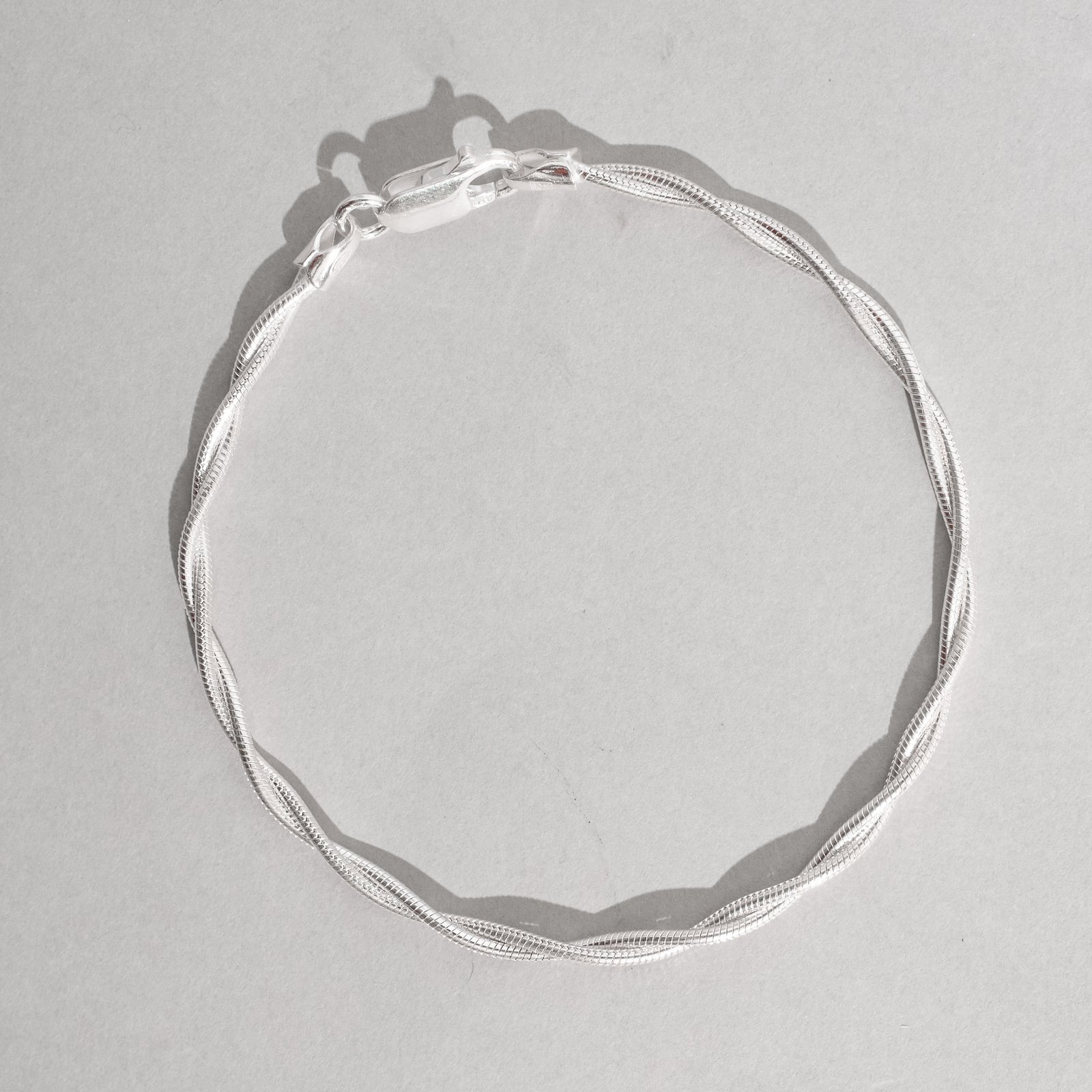 Pulseira corrente rabo de rato trançada 2 fios 2.5