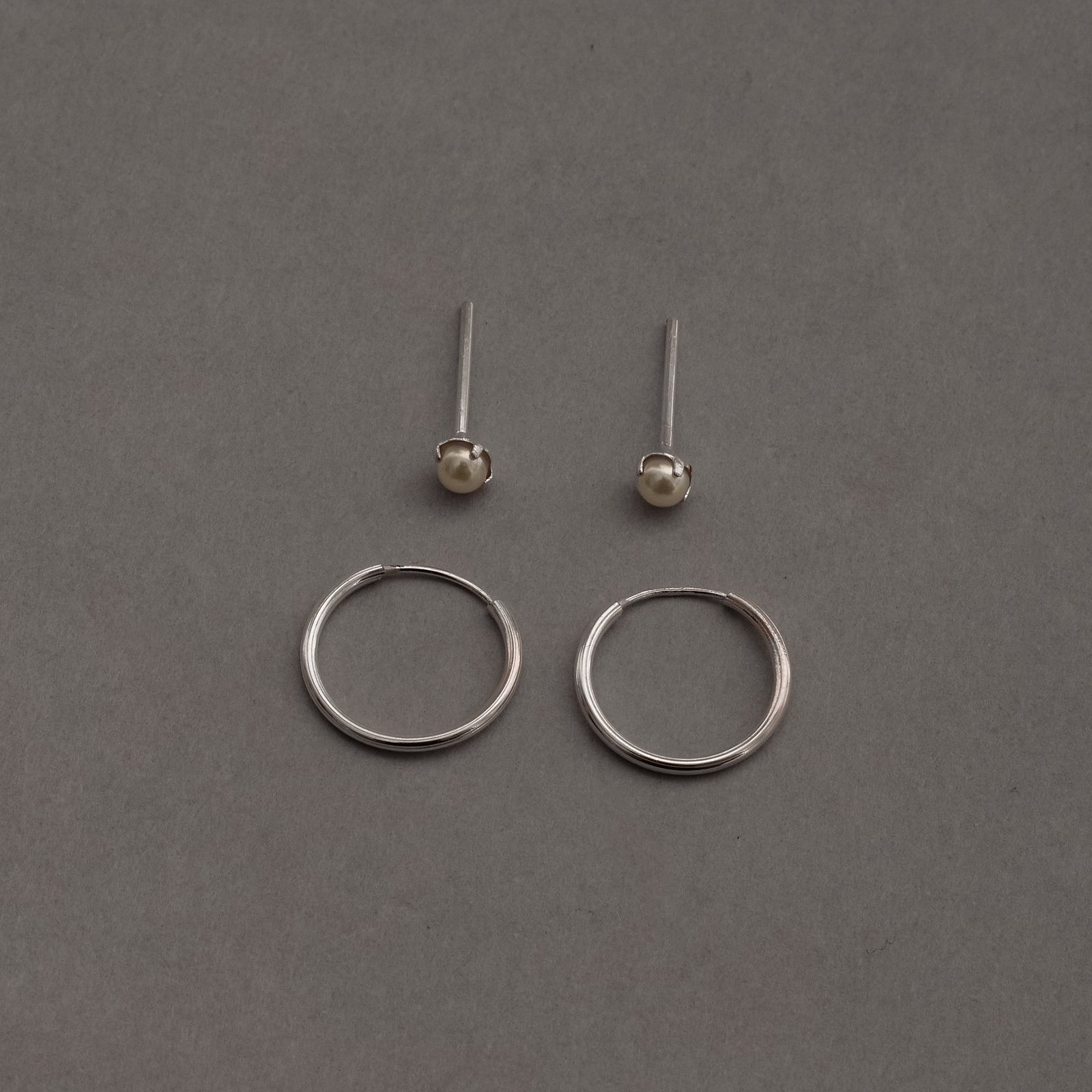 Dupla pérola 3mm e argola 12mm