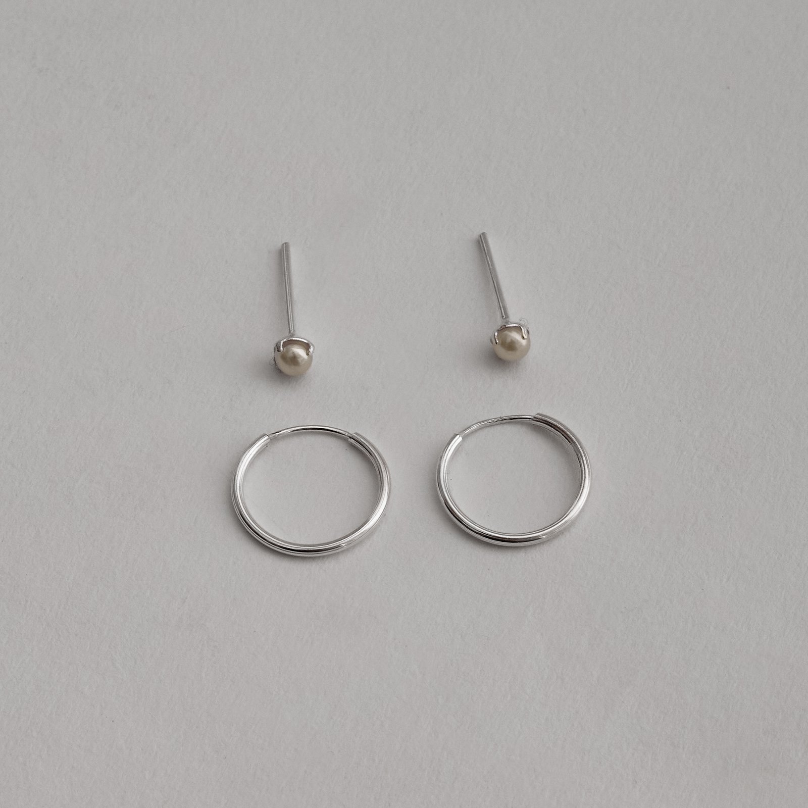 Dupla pérola 3mm e argola 12mm