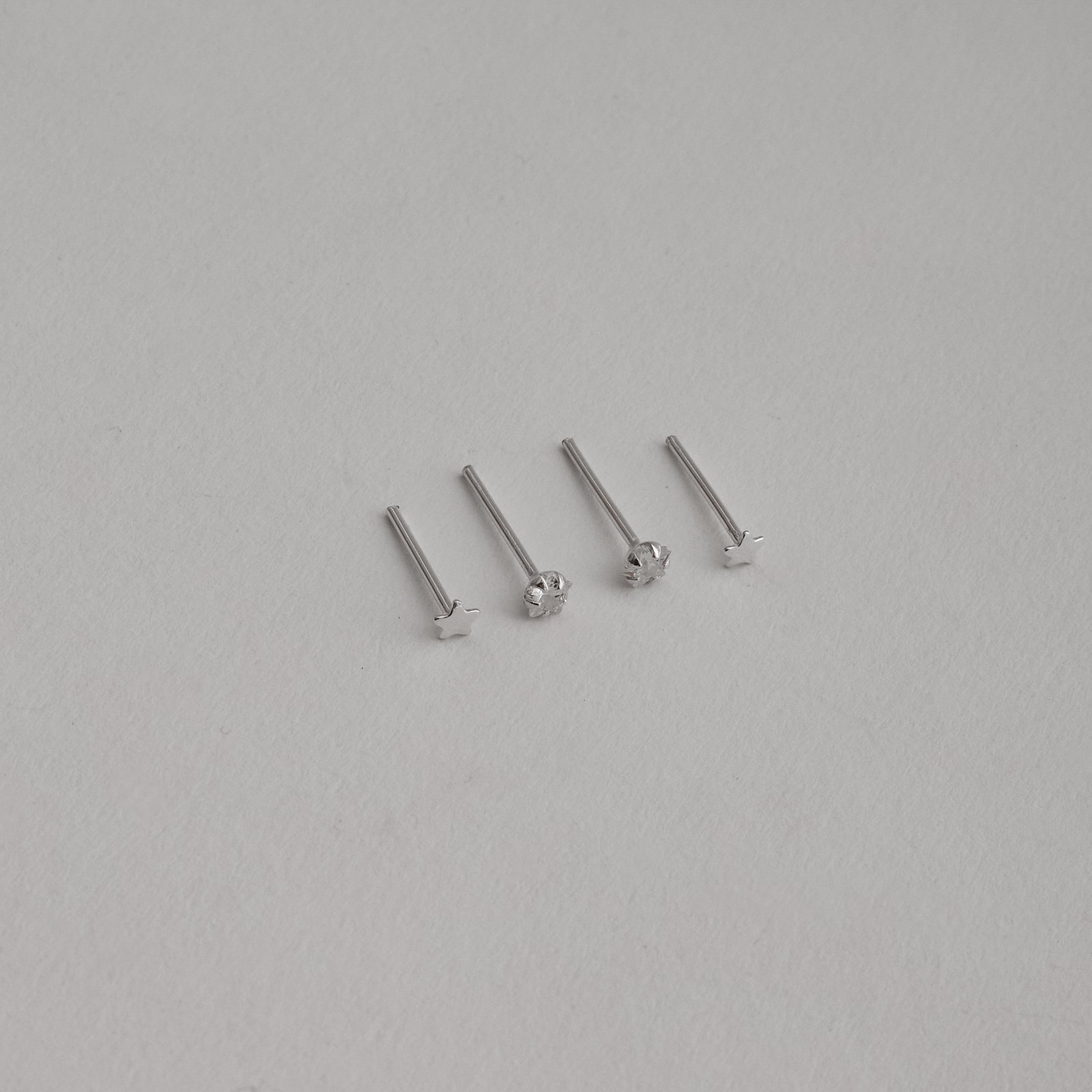 Dupla estrela lisa e zircônia estrela 3mm