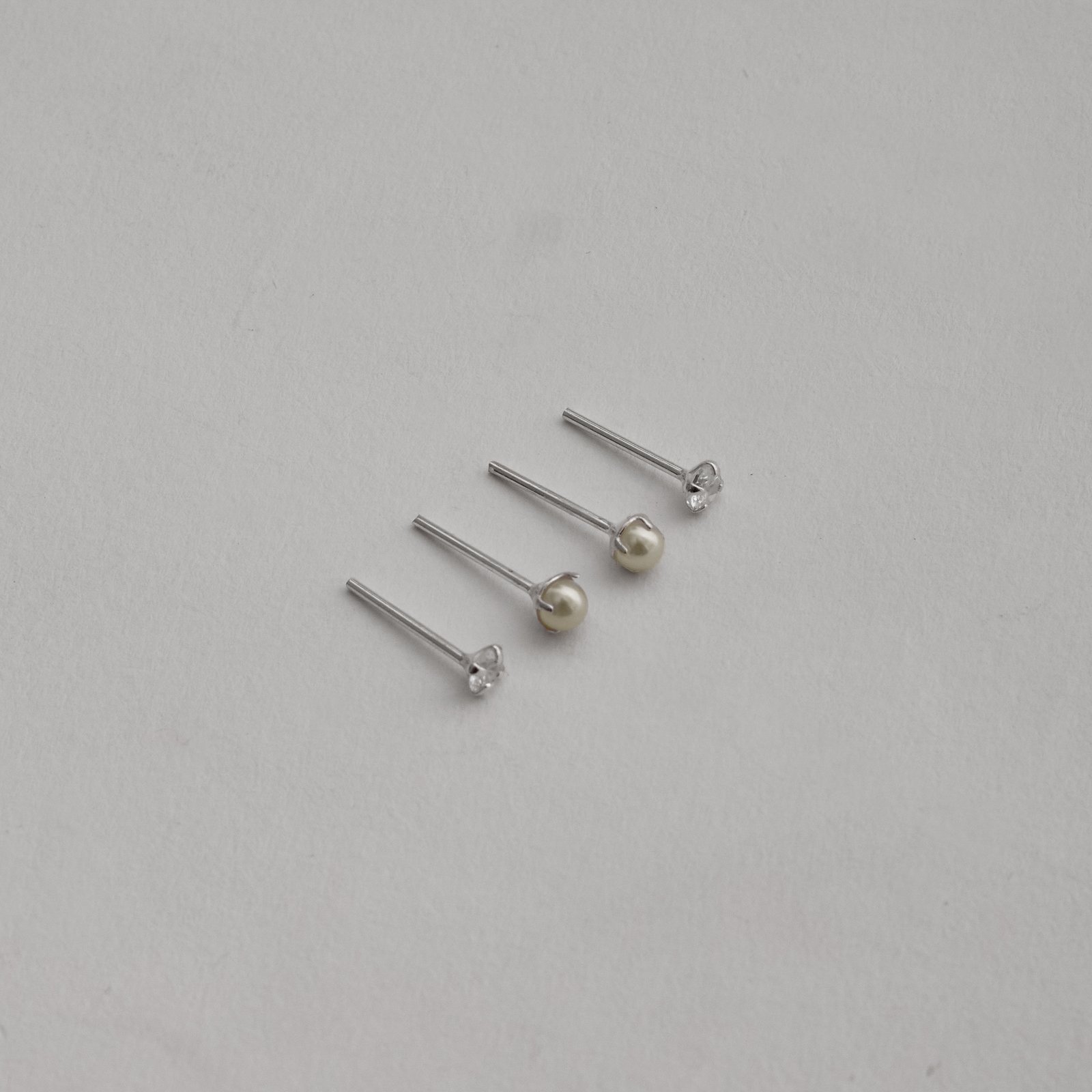 Dupla zircônia e pérola 3mm