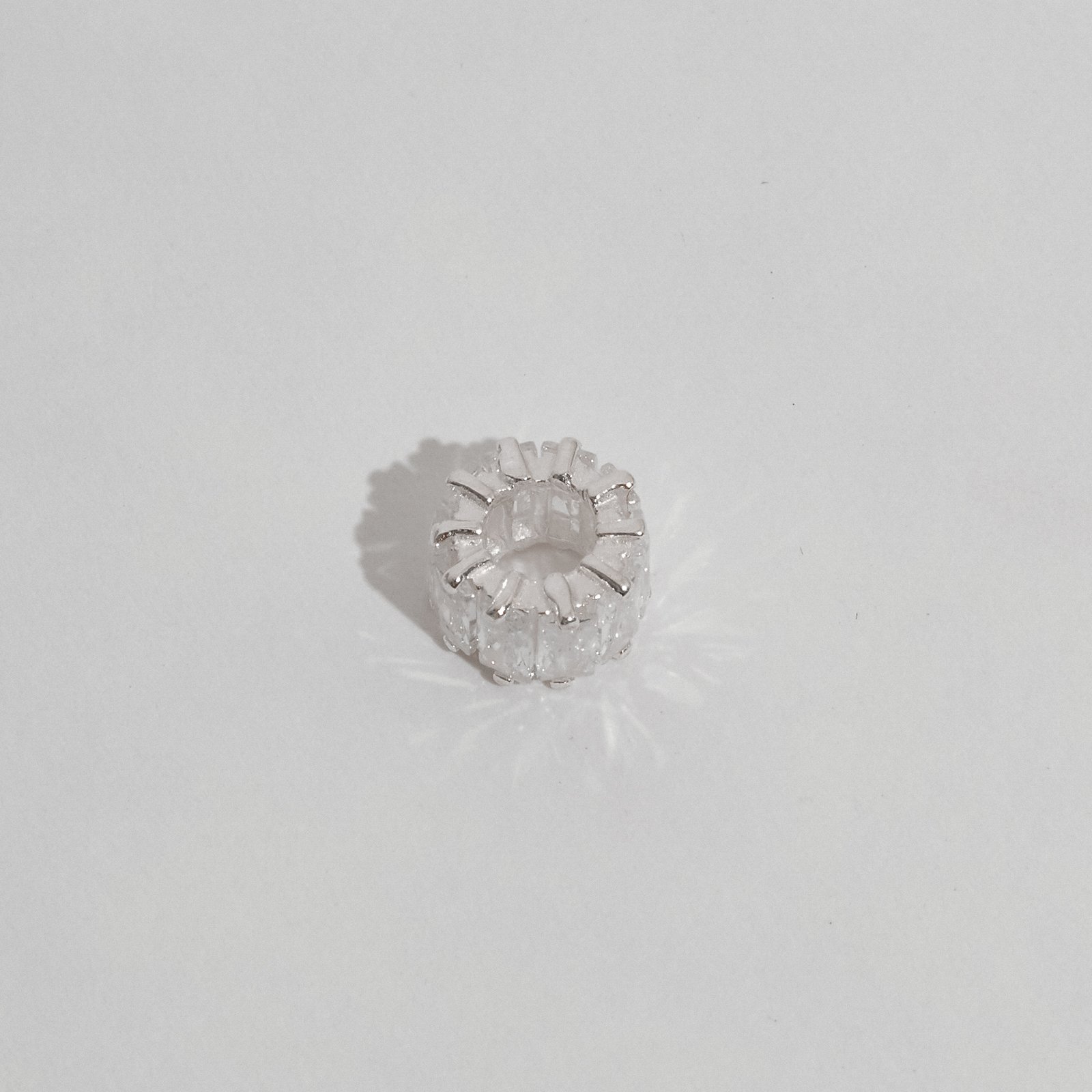 Berloque separador zircônias retangulares cristal 9mm